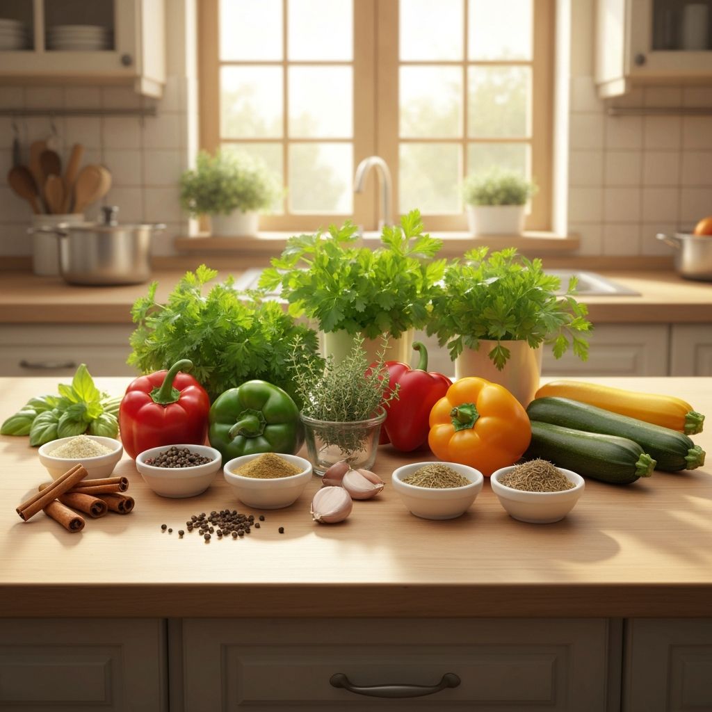 Natürliche Zutaten in einer Küche